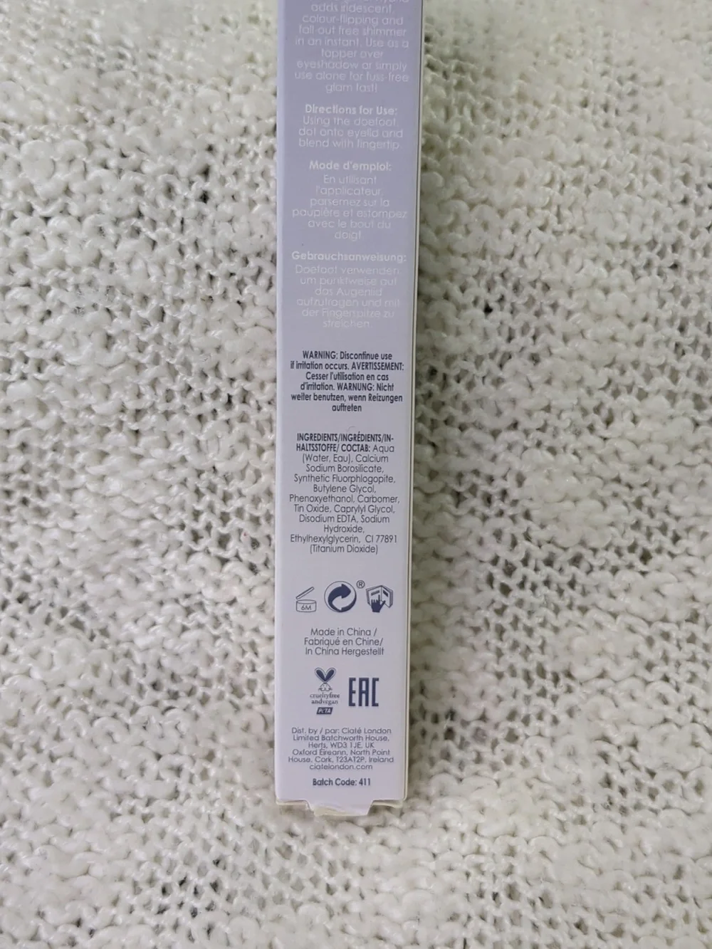 Ciaté London Lustre Crème Eyeshadow in Ice, 3ml/0.10oz